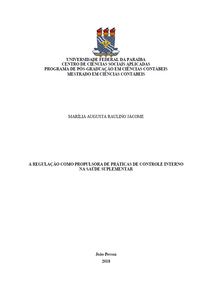 A regulação como propulsora de práticas de controle interno na saúde suplementar