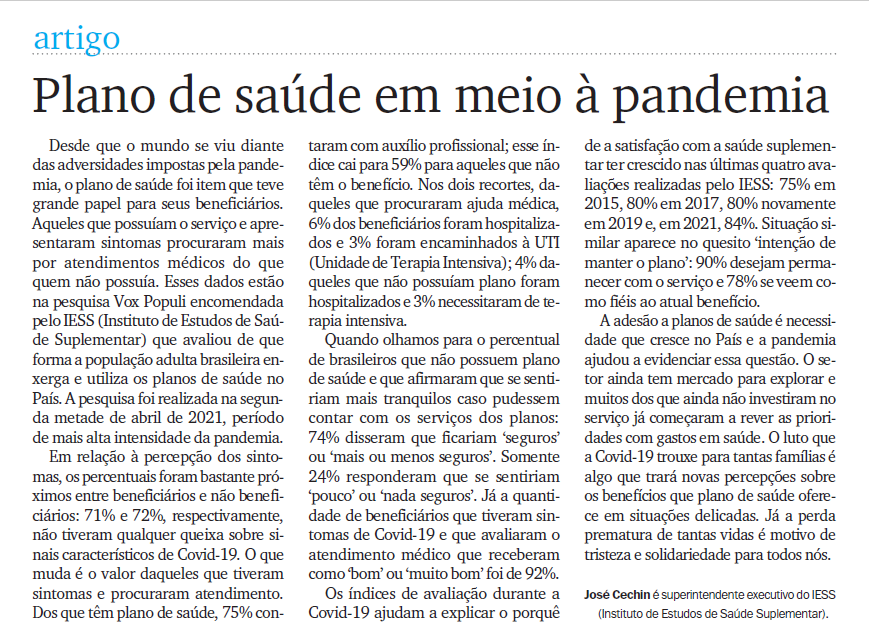 Plano de saúde em meio a pandemia