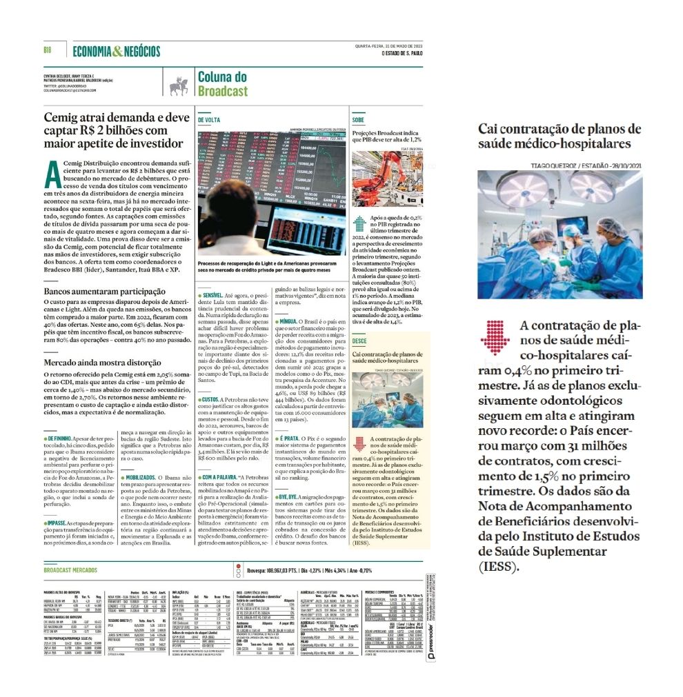 Cai contratação de planos de saúde médico-hospitalares 